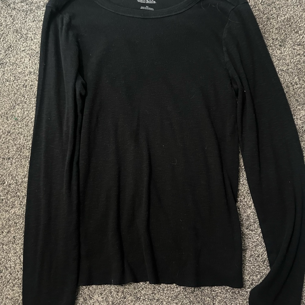 Wild Fable Black Ribbed Top